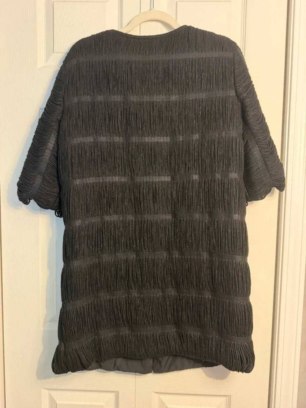 Vera Wang black metallic yarn coat. See measurements